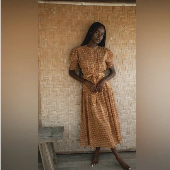 Daughters of India Orange Midi Dress - Picture 2 of 16